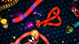 Spiderman homem aranha Slitherio jogo da cobra gigante Venom Carnage doende verde totoykids [upl. by Ylaek]