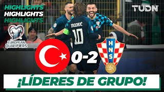 HIGHLIGHTS  Turquía 02 Croacia  UEFA Qualifiers 2023  TUDN [upl. by Ahsiel]