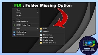 New quotFolderquot Option Missing in RightClick Menu on Windows 10 Here’s the Fix [upl. by Leveroni]