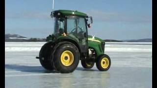 Driverless tractor on ice [upl. by Enirtak]