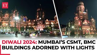 Diwali 2024 Mumbai’s Chhatrapati Shivaji Terminus BMC buildings adorned with stunning lights [upl. by Eclud178]