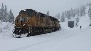 Trains Through the Snow UP Trains Climb Donner Pass [upl. by Phaih]