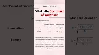 Coefficient of variation statistics topic [upl. by Pisarik]