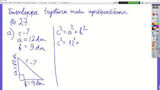 Hipotenūzas aprēķināšana Pitagora teorēma 8KL [upl. by Ahsaekal]