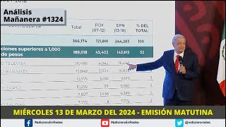 Edición Matutina Miércoles 13 de Marzo del 2024 [upl. by Gnouhk]