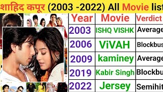 Shahid Kapoor all movie list  Shahid Kapoor hit and flop movie list  Shahid Kapoor movies [upl. by Brenza]