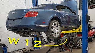 Removing a W12 from a Bentley Continental GTC [upl. by Sparke]