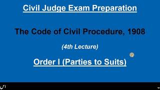 4th Lecture CPC Order I Rule 08 Representative Suit [upl. by Ehcnalb]