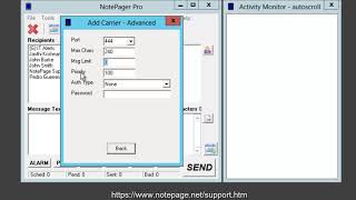 How to Configure NotePager Pros SNPP Carriers and Recipients [upl. by Eagle]