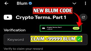 Crypto Terms Part 1 Blum Video Code  Blum New Video Code  Blum Listing Date  Token Burning [upl. by Sitelc]