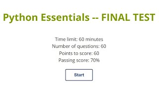 Python Essentials Final Test with explanation [upl. by Cara573]