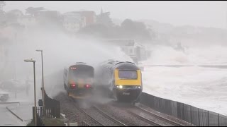 Dawlish train storm waves [upl. by Ronnica]