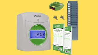 uPunch Starter Time Clock Bundle with 100Cards 1 Time Card Rack 1 Ribbon amp 2 Keys [upl. by Stanfield978]