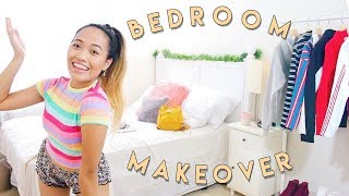 MY INEXPENSIVE BEDROOM MAKEOVER  REDOING MY ROOM 2018 on budget [upl. by Eda487]