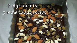 homemade chocolate fudge  2  ingredients 5 mins chocolate fudge recipe  by sweet fillings [upl. by Maria393]