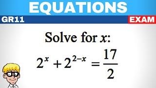 Exponential Equations Grade 11 Exam [upl. by Weyermann]