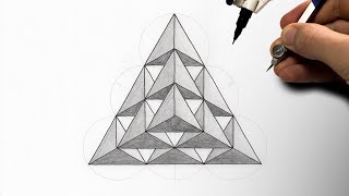 Drawing a Pyramid of Tetrahedrons ▲ Sacred Geometry [upl. by Becker]