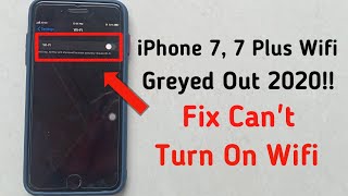 iPhone 7 7 Plus Wifi Greyed Out 2024 Fix Cant Turn On Wifi On iPhone 7 7 Plus [upl. by Nofets]