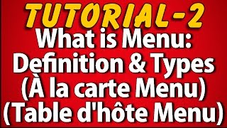 What is Menu Definition amp Types Tutorial 2 [upl. by Conlee]