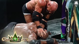 Goldberg drops Bobby Lashley with a mighty Jackhammer WWE Crown Jewel 2021 WWE Network Exclusive [upl. by Aylatan]