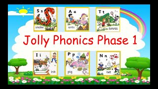 Jolly Phonics Phase 1 SATIPIN Review with Songs Vocabulary amp Interesting activities [upl. by Stronski508]