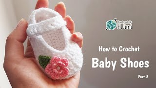 Crochet Baby Booties Tutorial For Beginners Part 2 [upl. by Ahsil]