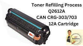 Cartridge Refilling 12A  Compatible with Q2612ACAN CRG303703  Solution Refill 12 A Cartridge [upl. by Swart]