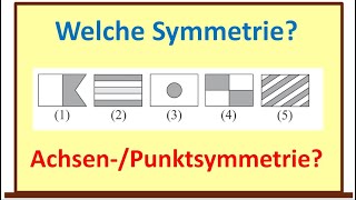 Achsen und Punktsymmetrie  Mathewettbewerb Hessen  Symmetrieachsen erkennen  einfach erklärt [upl. by Ettenig]