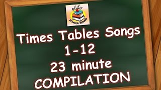 Times Tables Songs 112 for Kids  23 Minute Compilation from Silly School Songs [upl. by Kenlee718]