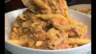 Pasta with Pork and Marsala Cream Sauce  Ron Bilaro [upl. by Yahc]