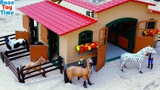 Schleich Stable with Horses Playset For Kids [upl. by Elder]