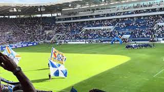 The „Badnerlied“ with subtitles karlsruhersc vs LiverpoolFC stadium opening 2023 [upl. by Akimihs996]