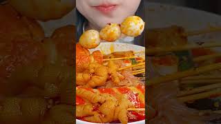 ASMR Spicy Skewers Seafood Chinese Lucky Bag Turkey Hot Sauce Juicy [upl. by Pulcheria618]