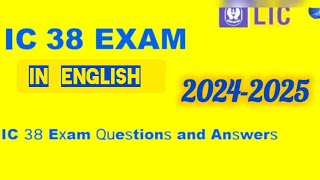 IC 38 IRDA AGENT EXAM IN ENGLISH [upl. by Stan]