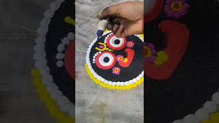 Panchuka rangoli specialShree Jagannath rangoli designs shots easyrangoli simple rangoli design [upl. by Aliuqahs]