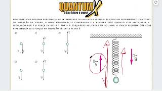 Uma bolinha pendurada na extremidade de uma mola vertical executa  Questões de Física  Quantum X [upl. by Ilam]