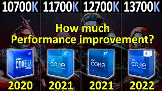 intel i710700K vs 11700K vs 12700K vs 13700K  How much performance improvement [upl. by Nera962]