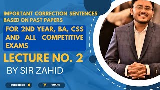 2nd Year English Correction of Sentences  BA English Correction of Sentences  Common Errors [upl. by Kwasi]