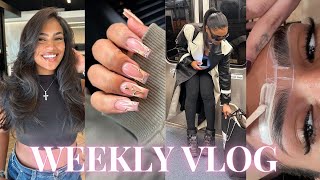 HIGH maintenance vlog ♡ hair cut brow lamination lash extensions nail appointment waxing [upl. by Favianus]