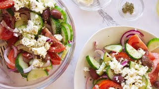 How to Make Classic Greek Salad with Kalamata Olives and Feta Cheese [upl. by Joao264]