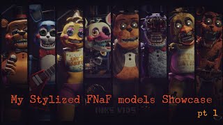 BlenderFNaF My stylized models Showcase pt 1 [upl. by Gaudet66]