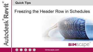 Autodesk Revit Freezing the Header Row in Schedules [upl. by Warga]