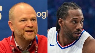 Clippers GM Gives Kawhi Leonard Injury Update After Being Out For Game 4 Against Mavs [upl. by Inesita979]