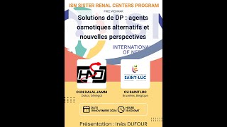 Solution de DP  agents osmotiques alternatifs et nouvelles perspectives  Pr Eric Goffin [upl. by Iasi877]