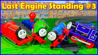 THOMAS AND FRIENDS TRACKMASTER LAST ENGINE STANDING 3  DEMOLITION DERBY TOYS TRAIN FOR KIDS [upl. by Laemaj449]