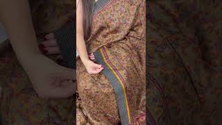 Printed Pashmina Saree in Brown and Black BengalLooms pashmina ina [upl. by Sert273]