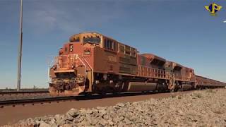 Iron ore trains of Australias Pilbara [upl. by Gokey724]