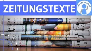 Typen von Zeitungstexten  Meldung Bericht Reportage Kommentar  Texte unterscheiden amp schreiben [upl. by Ellicec41]