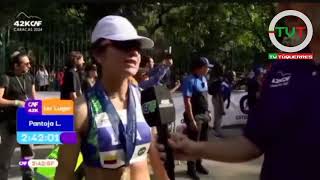 Lina Maritza Pantoja ganó el Maratón CAF de Caracas [upl. by Ynnel]