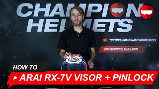 How to Remove the Visor and Add a Pinlock for the Arai RX7V  ChampionHelmetscom [upl. by Llednar]